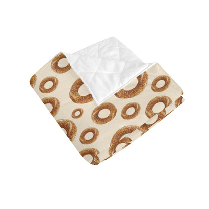 Bagel Pattern Print Design 01 Premium Quilt