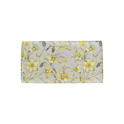 Daffodils Pattern Print Design DF05 Women's Trifold Wallet