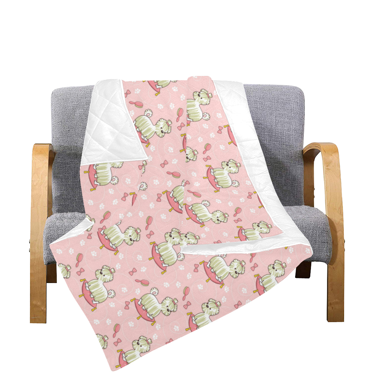 Bichons Frise Pattern Print Design 01 Premium Quilt