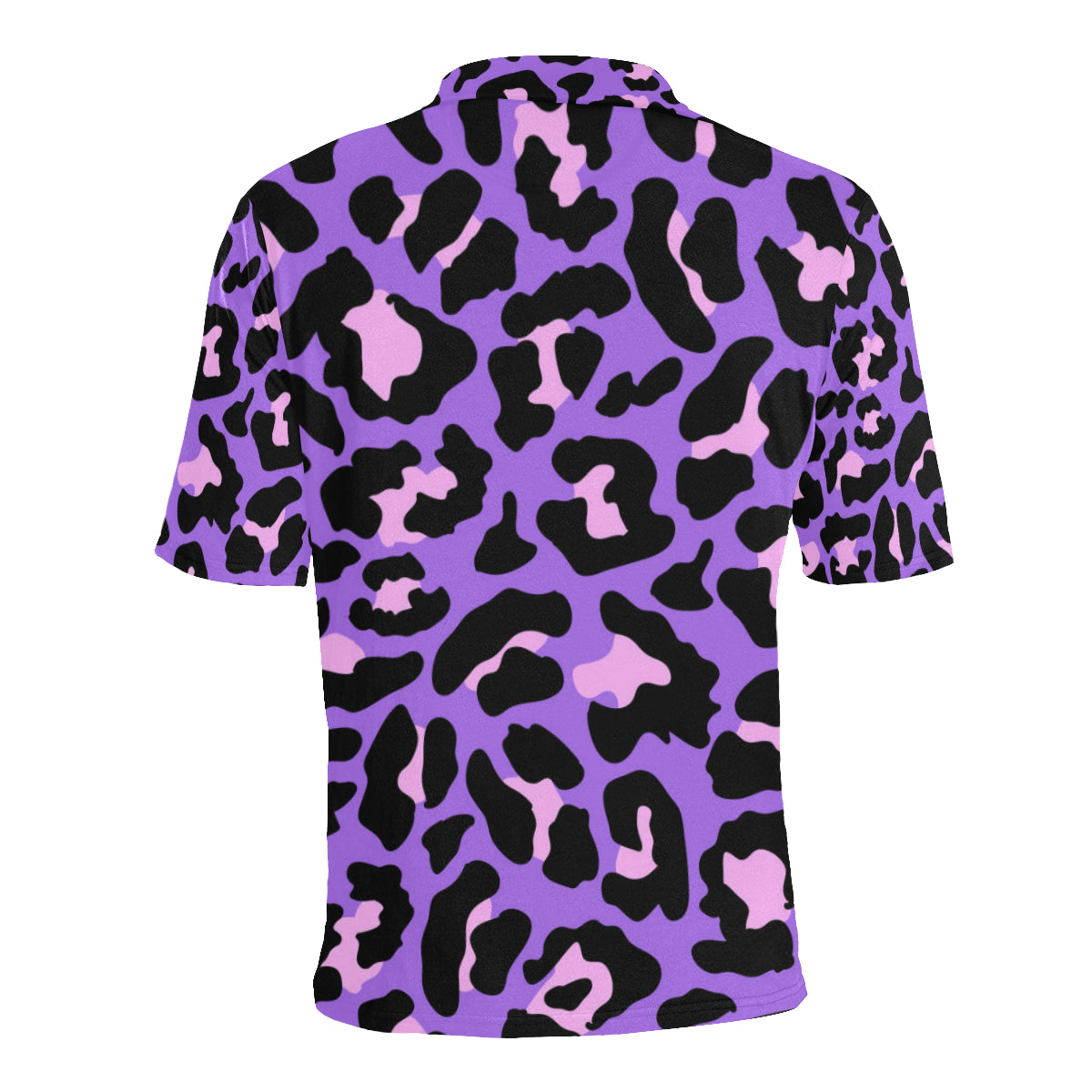 Cheetah Purple Neon Print Pattern Men Polo Shirt