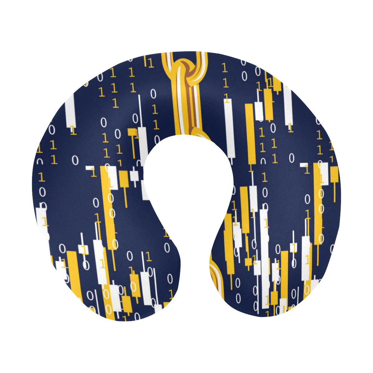 Cryptocurrency Chain Pattern Print Design 03 U-Shaped Travel Neck Pillow
