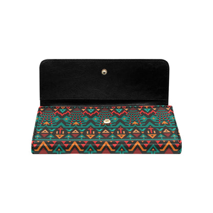 Aztec Pattern Print Design 04 Women's Trifold Wallet