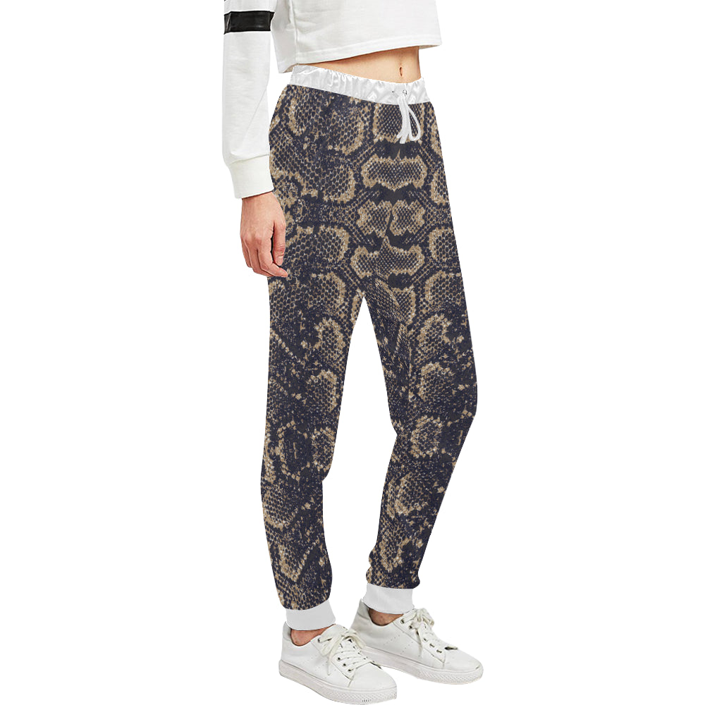 Snake Skin Pattern Print Unisex Sweatpants