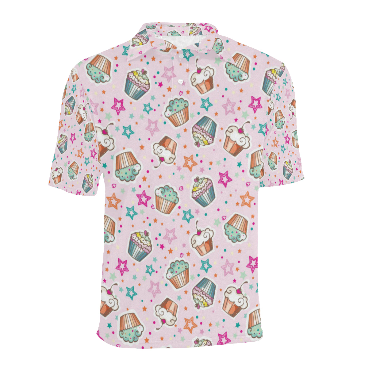 Cupcake Pattern Print Design CP03 Men Polo Shirt