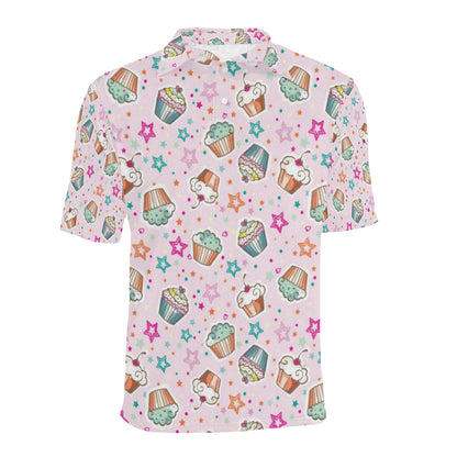 Cupcake Pattern Print Design CP03 Men Polo Shirt