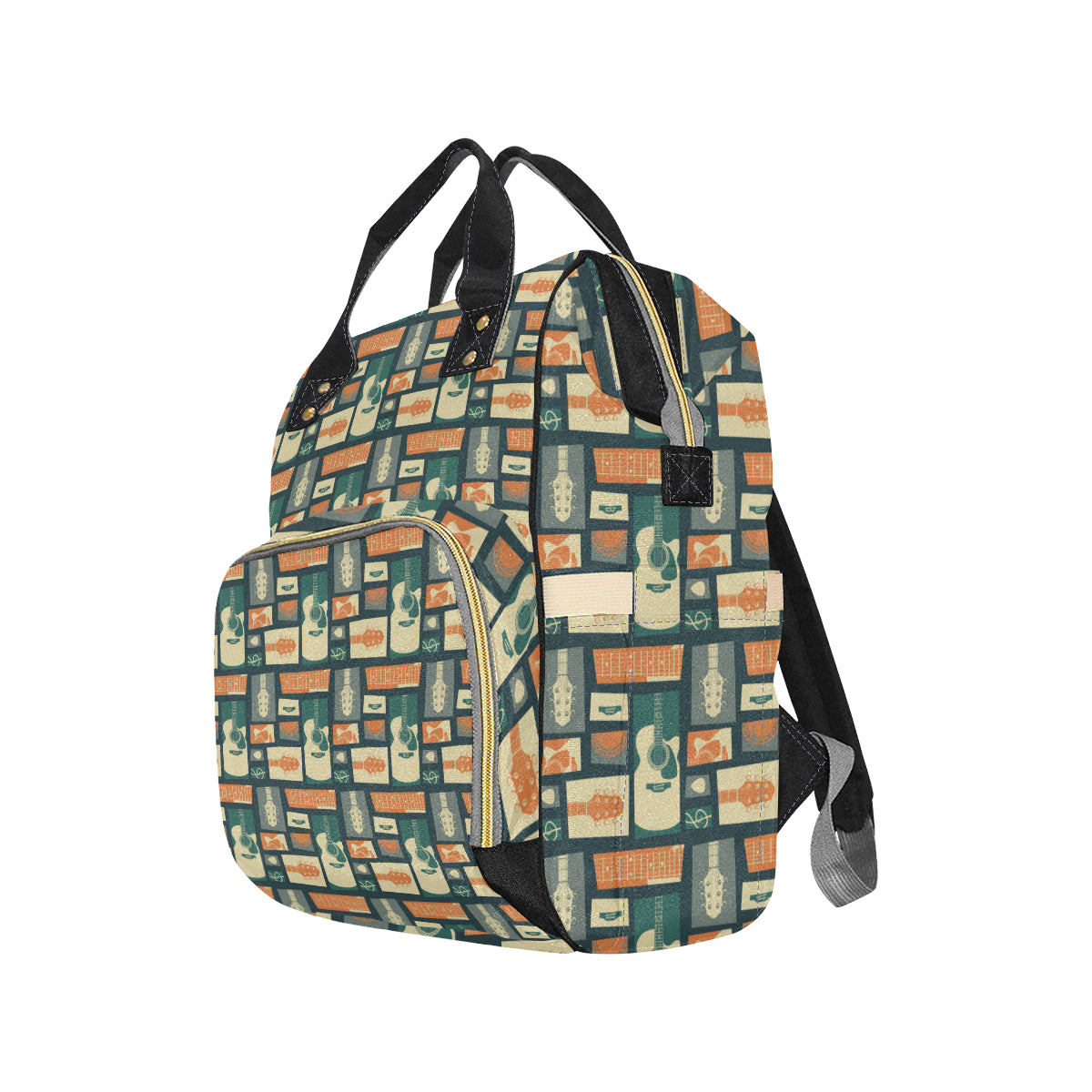Acoustic Guitar Pattern Print Design 02 Diaper Bag Backpack