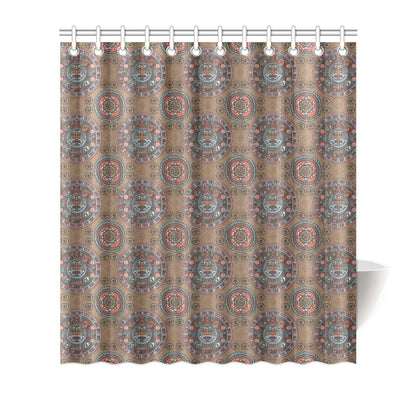 Calendar Aztec Pattern Print Design 03 Shower Curtain