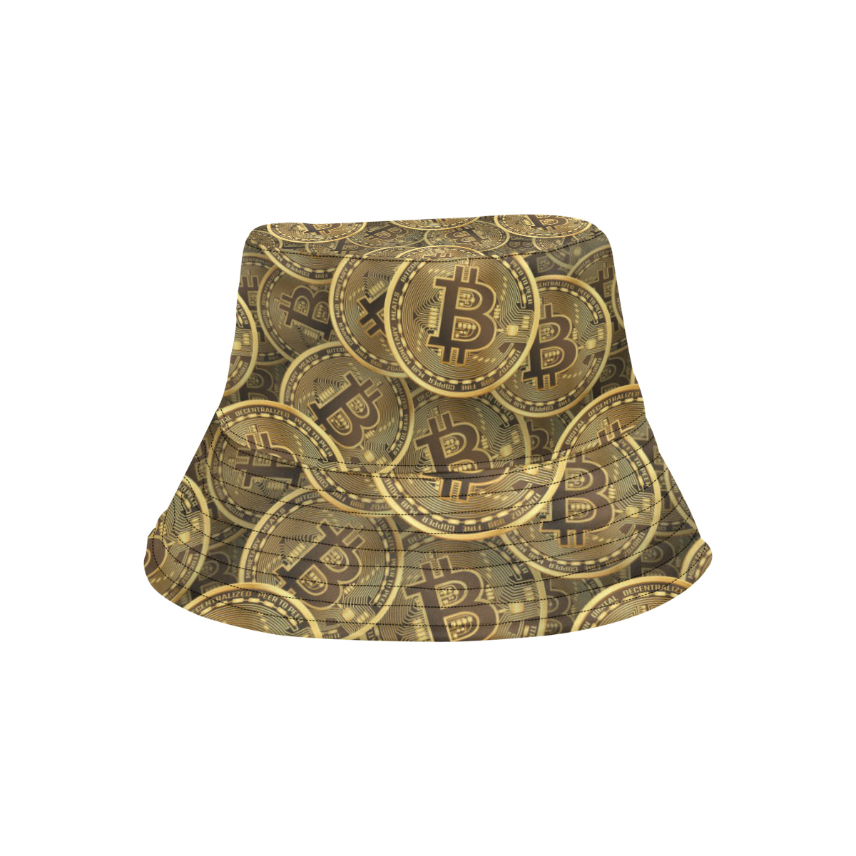 Bitcoin Pattern Print Design DO01 Unisex Bucket Hat