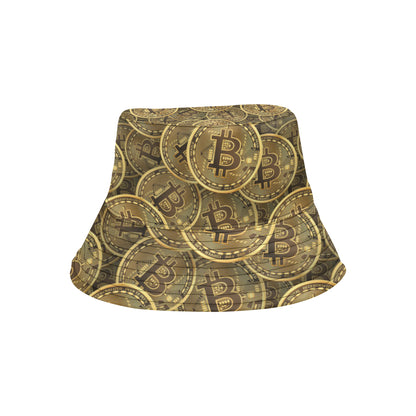 Bitcoin Pattern Print Design DO01 Unisex Bucket Hat