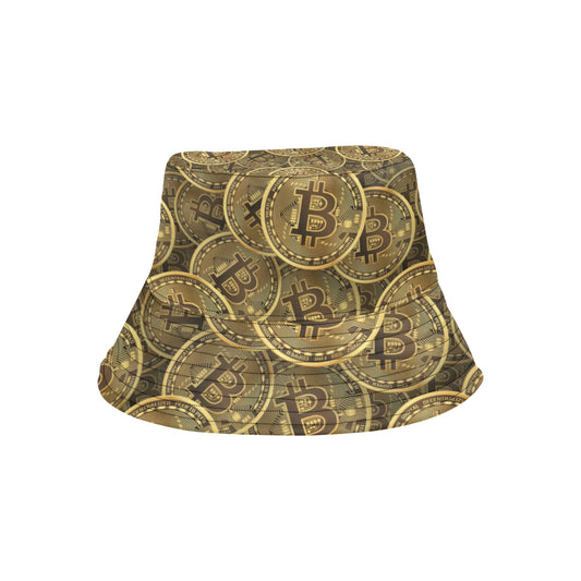 Bitcoin Pattern Print Design DO01 Unisex Bucket Hat
