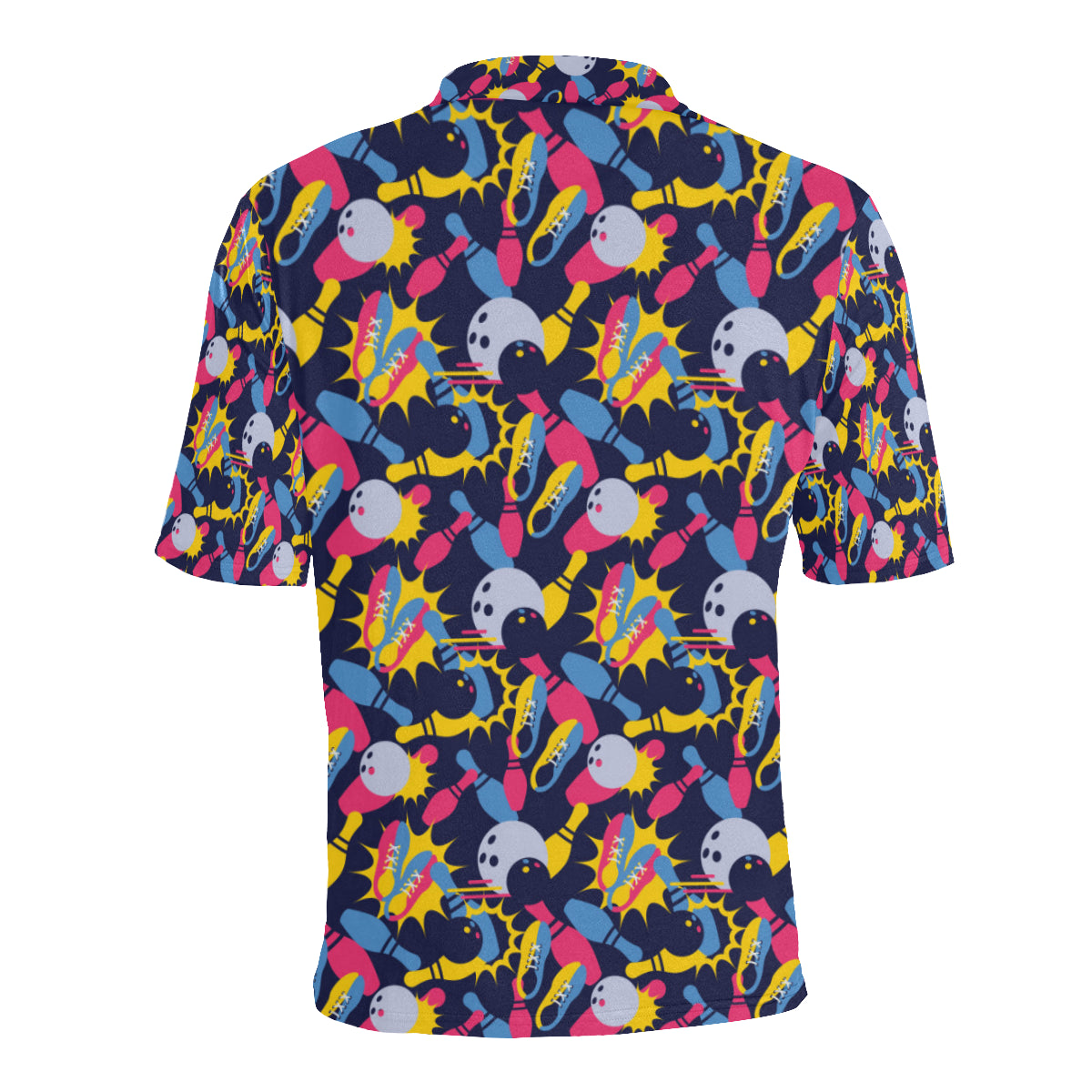 Bowling Pattern Print Design 02 Men Polo Shirt