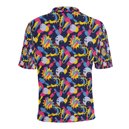 Bowling Pattern Print Design 02 Men Polo Shirt