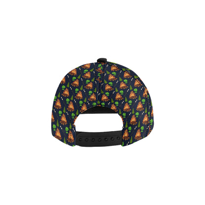 Camfire marshmallow Camping Design Print Snapback Cap