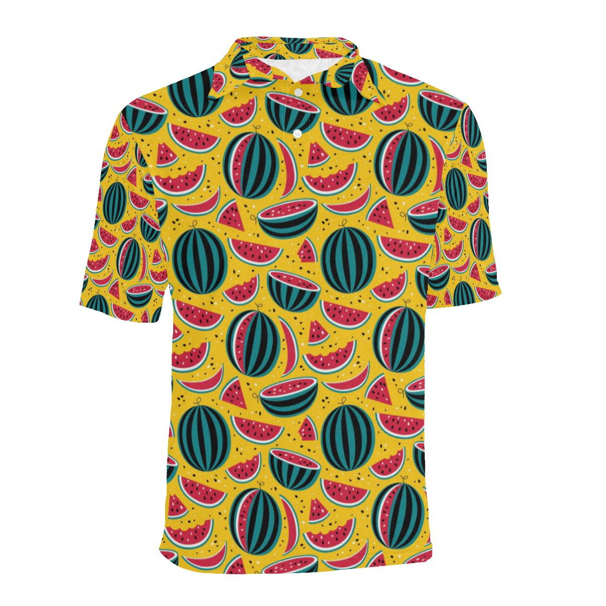 Watermelon Pattern Print Design WM02 Men Polo Shirt