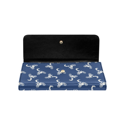 Motocross Pattern Print Design 01 Women's Trifold Wallet