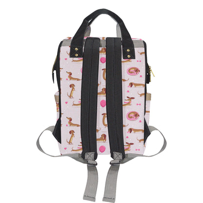 Dachshund Pattern Print Design 10 Diaper Bag Backpack
