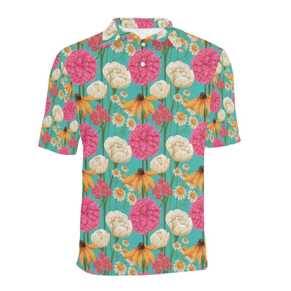 Summer Floral Pattern Print Design SF07 Men Polo Shirt