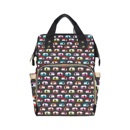 Camper Caravan Pattern Diaper Bag Backpack