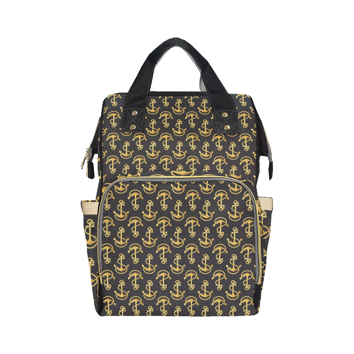 Anchor Gold Pattern Diaper Bag Backpack