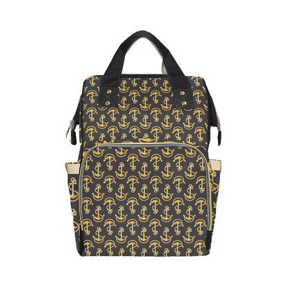 Anchor Gold Pattern Diaper Bag Backpack