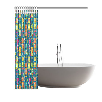 Robot Pattern Print Design A04 Shower Curtain