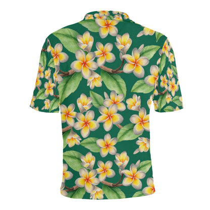 Plumeria Pattern Print Design PM07 Men Polo Shirt