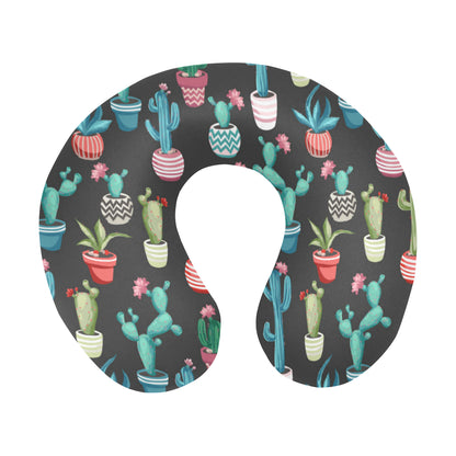 Cactus Pattern Print Design 02 U-Shaped Travel Neck Pillow