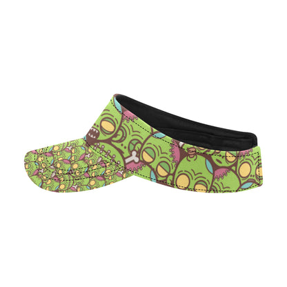 Zombie Head Design Pattern Print Unisex Sun Visor