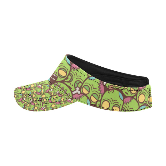 Zombie Head Design Pattern Print Unisex Sun Visor