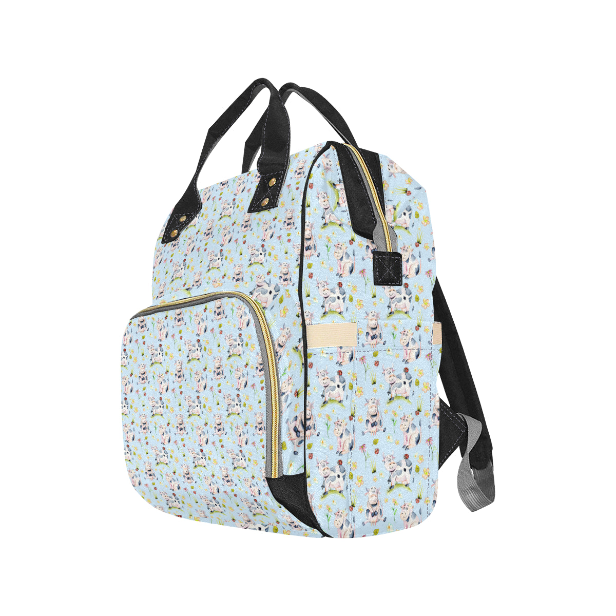 Cow Happy Pattern Print Design 05 Diaper Bag Backpack