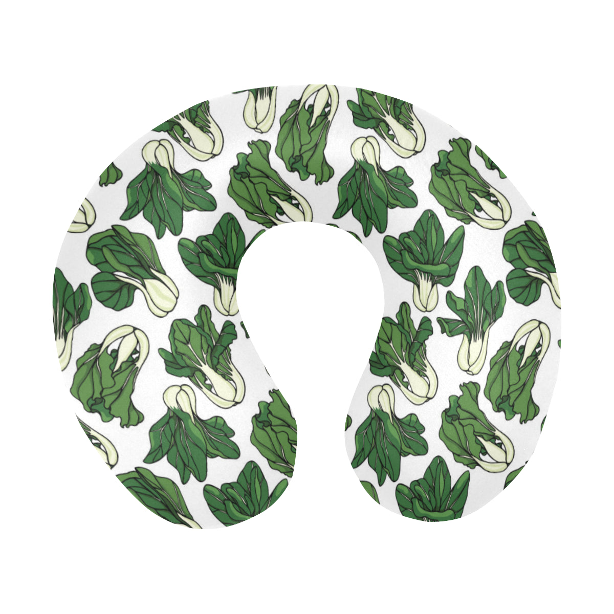 Bok Choy Pattern Print Design 02 U-Shaped Travel Neck Pillow