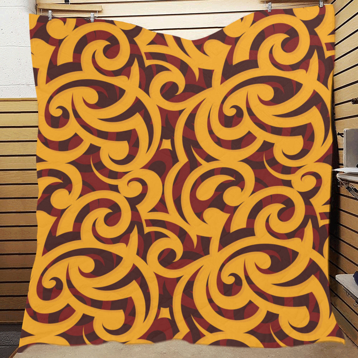 Maori Pattern Print Design 02 Premium Quilt