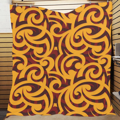 Maori Pattern Print Design 02 Premium Quilt