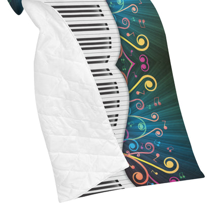 Piano Pattern Print Design 01 Premium Quilt