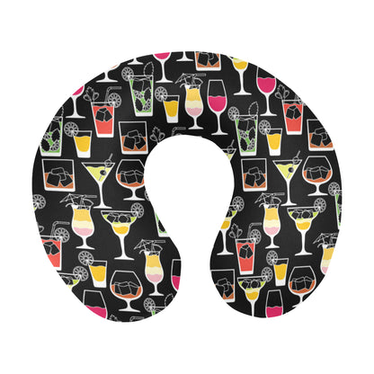 Cocktail Pattern Print Design 01 U-Shaped Travel Neck Pillow