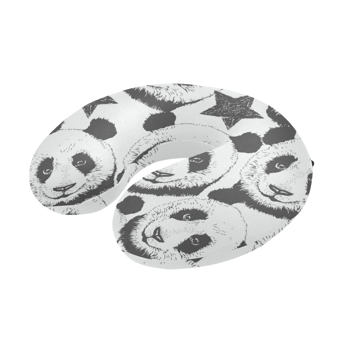 Panda Pattern Print Design A02 U-Shaped Travel Neck Pillow