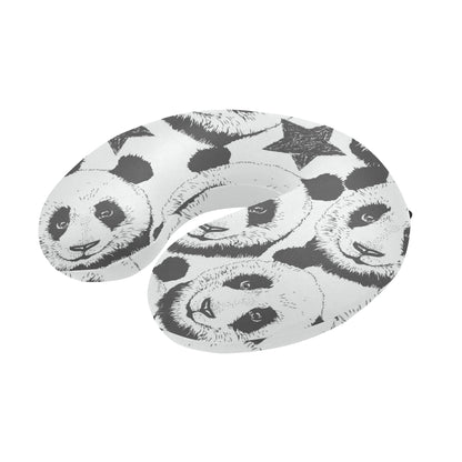Panda Pattern Print Design A02 U-Shaped Travel Neck Pillow