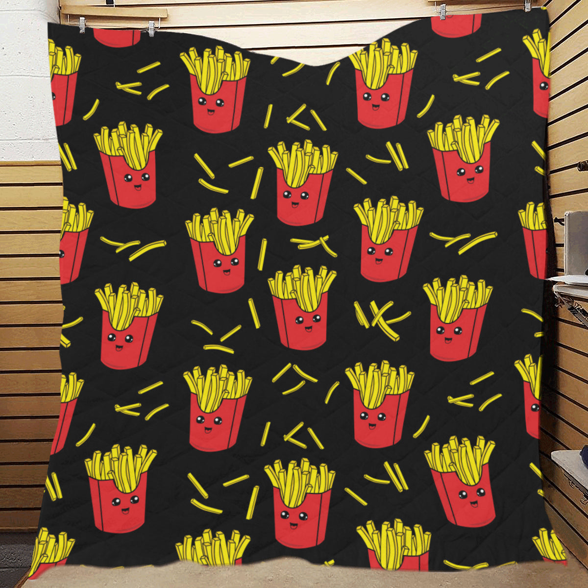 French Fried Pattern Print Design 03 Premium Quilt