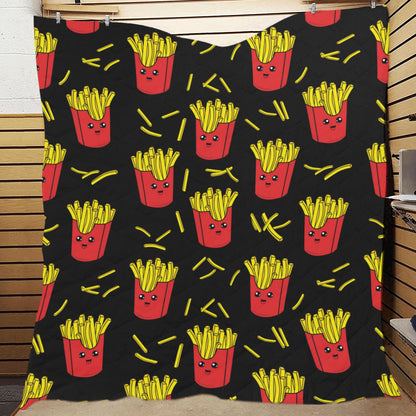 French Fried Pattern Print Design 03 Premium Quilt