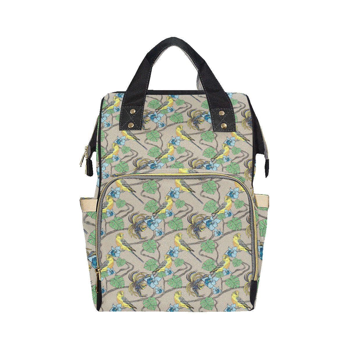 Parakeet Pattern Print Design A02 Diaper Bag Backpack