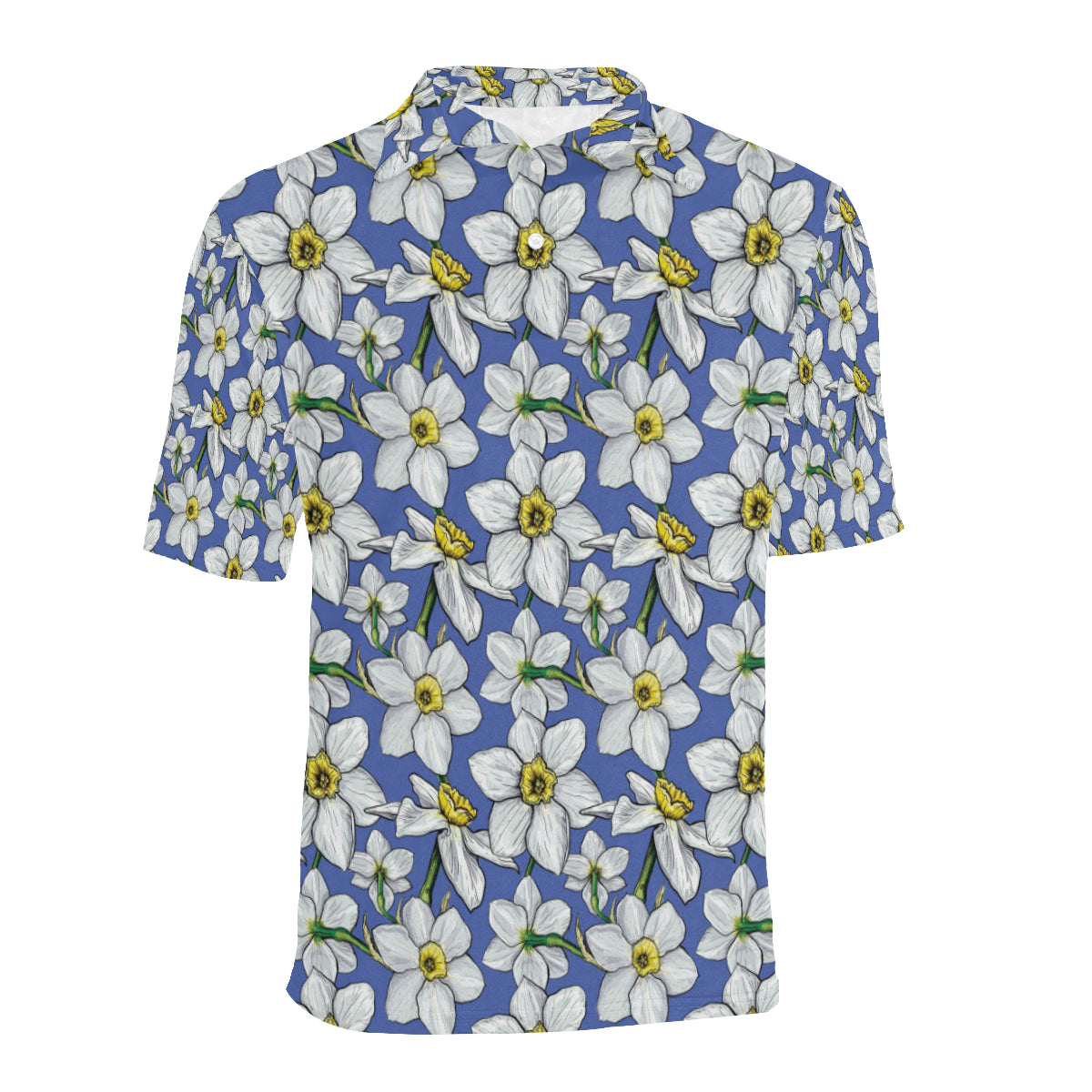 Daffodils Pattern Print Design DF08 Men Polo Shirt