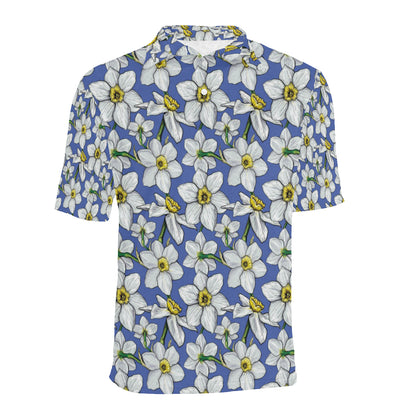 Daffodils Pattern Print Design DF08 Men Polo Shirt