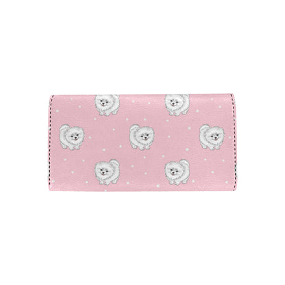 Pomeranians Pattern Print Design A02 Women's Trifold Wallet