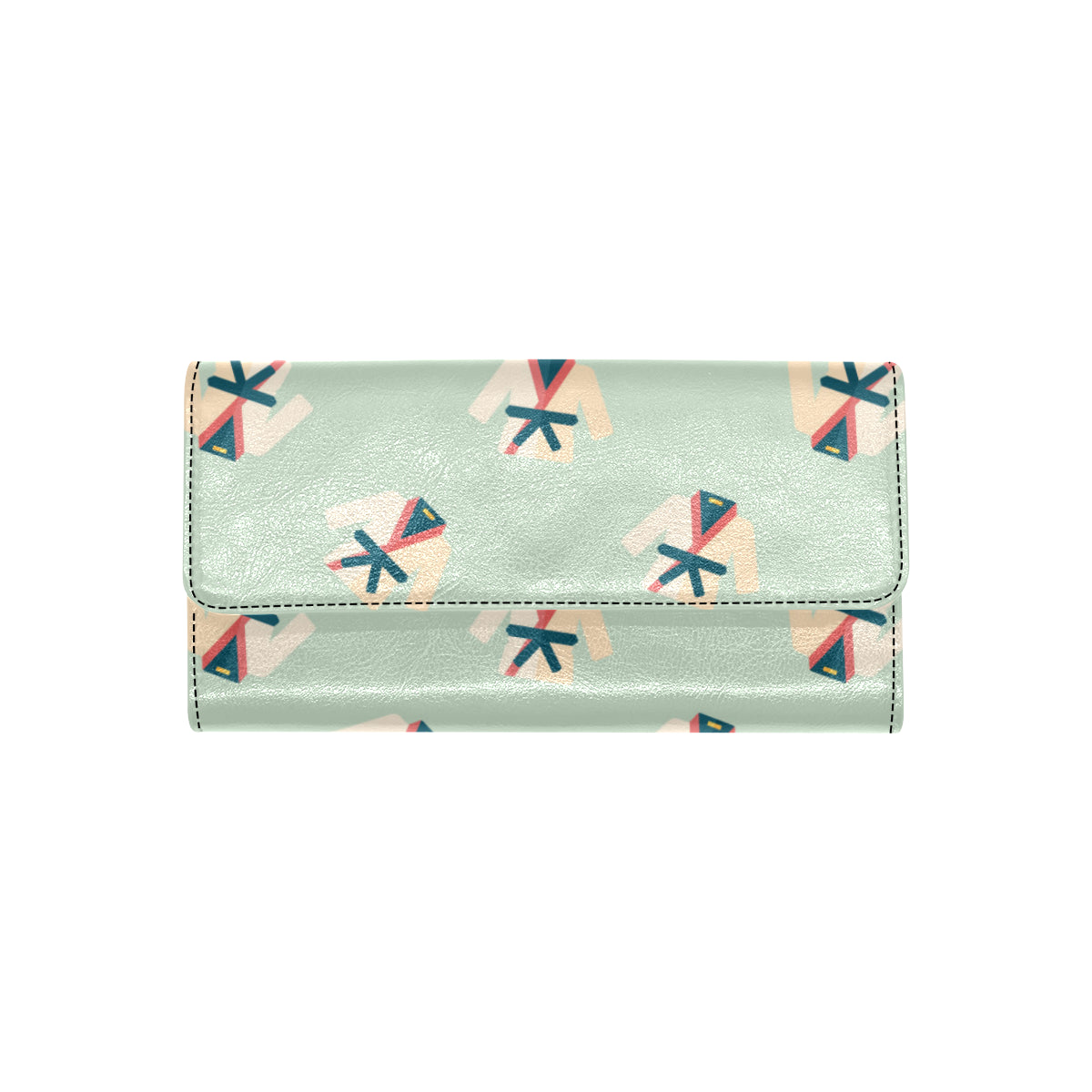 Karate Pattern Print Design 02 Women's Trifold Wallet