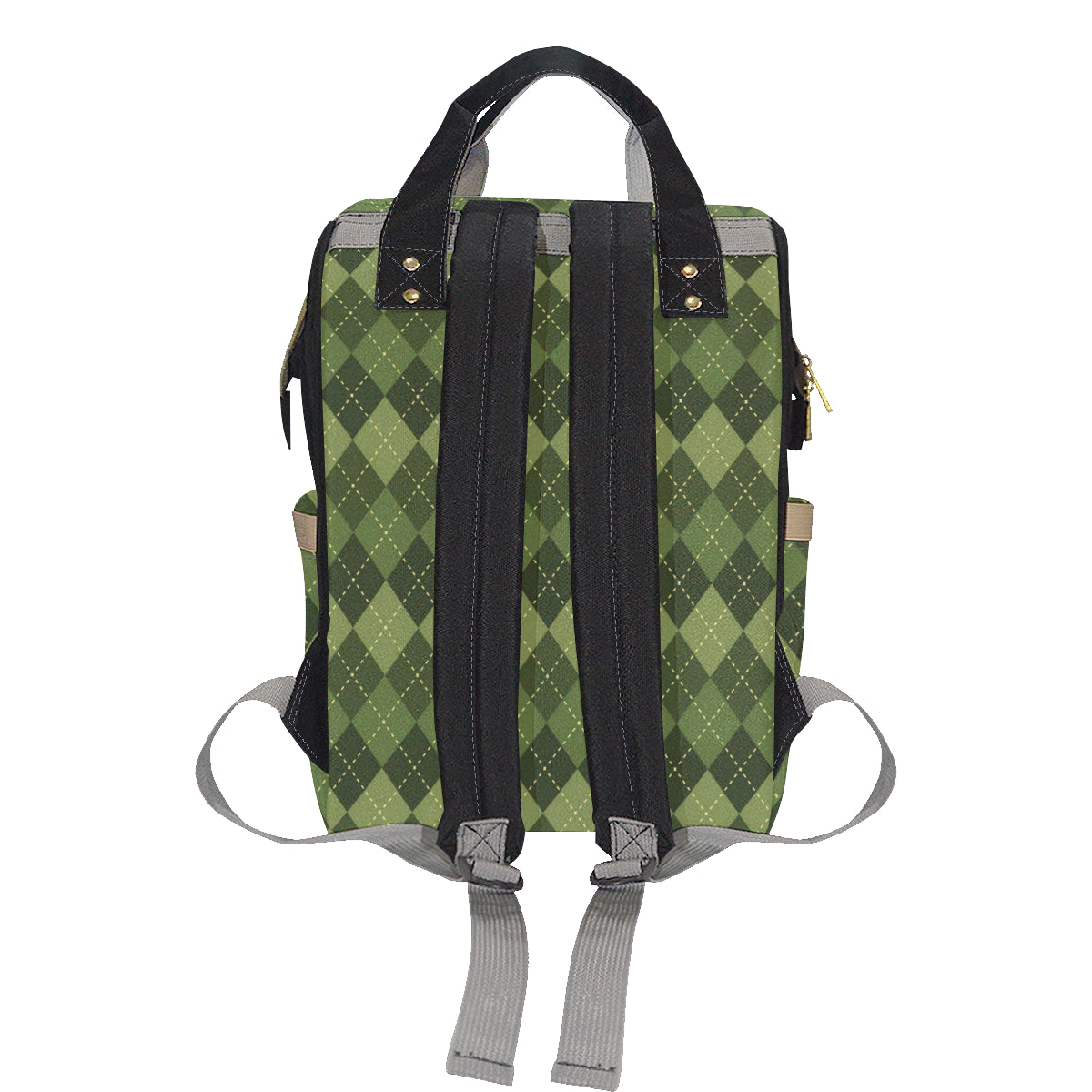 Argyle Green Pattern Print Design 01 Diaper Bag Backpack