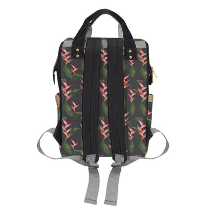 Heliconia Pattern Print Design HL07 Diaper Bag Backpack