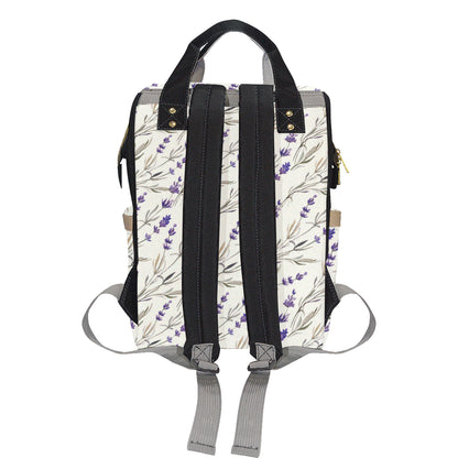 Lavender Pattern Print Design 01 Diaper Bag Backpack
