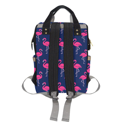 Pink Flamingo Pattern Diaper Bag Backpack