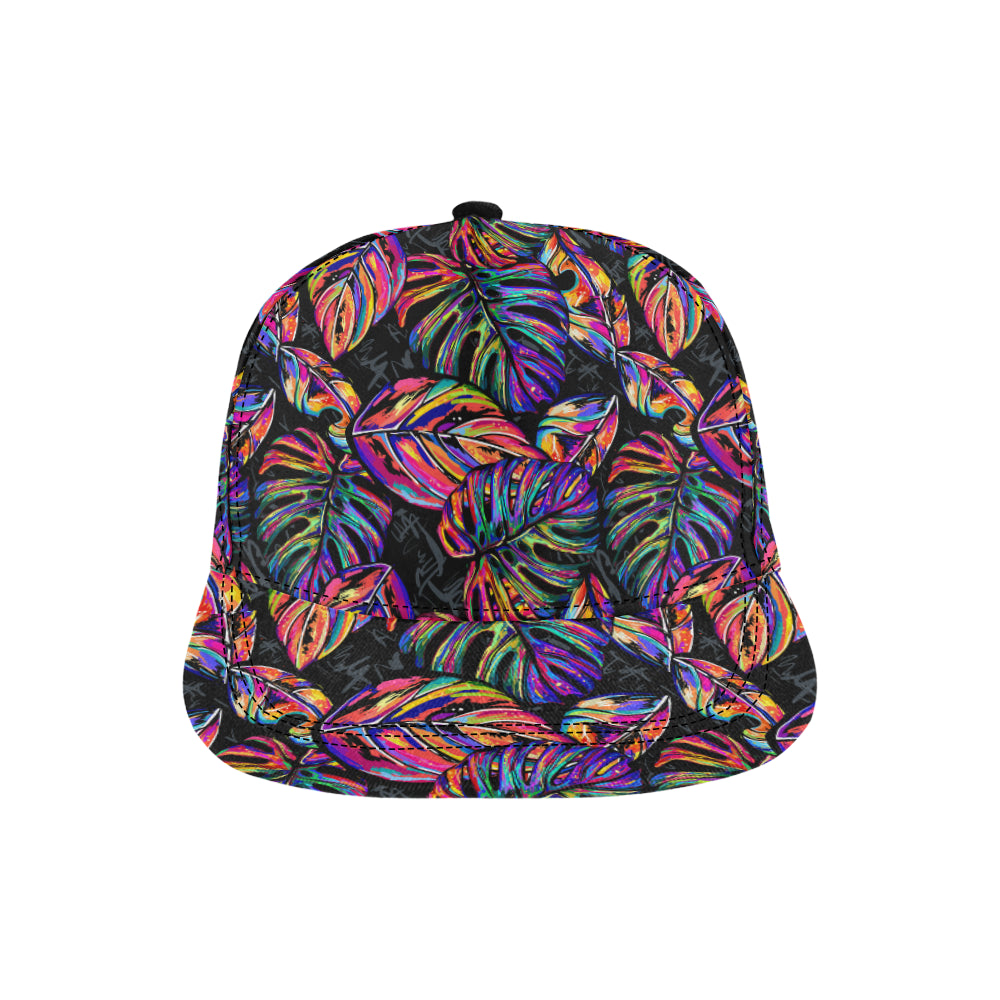 Neon Color Tropical Palm Leaves Snapback Cap