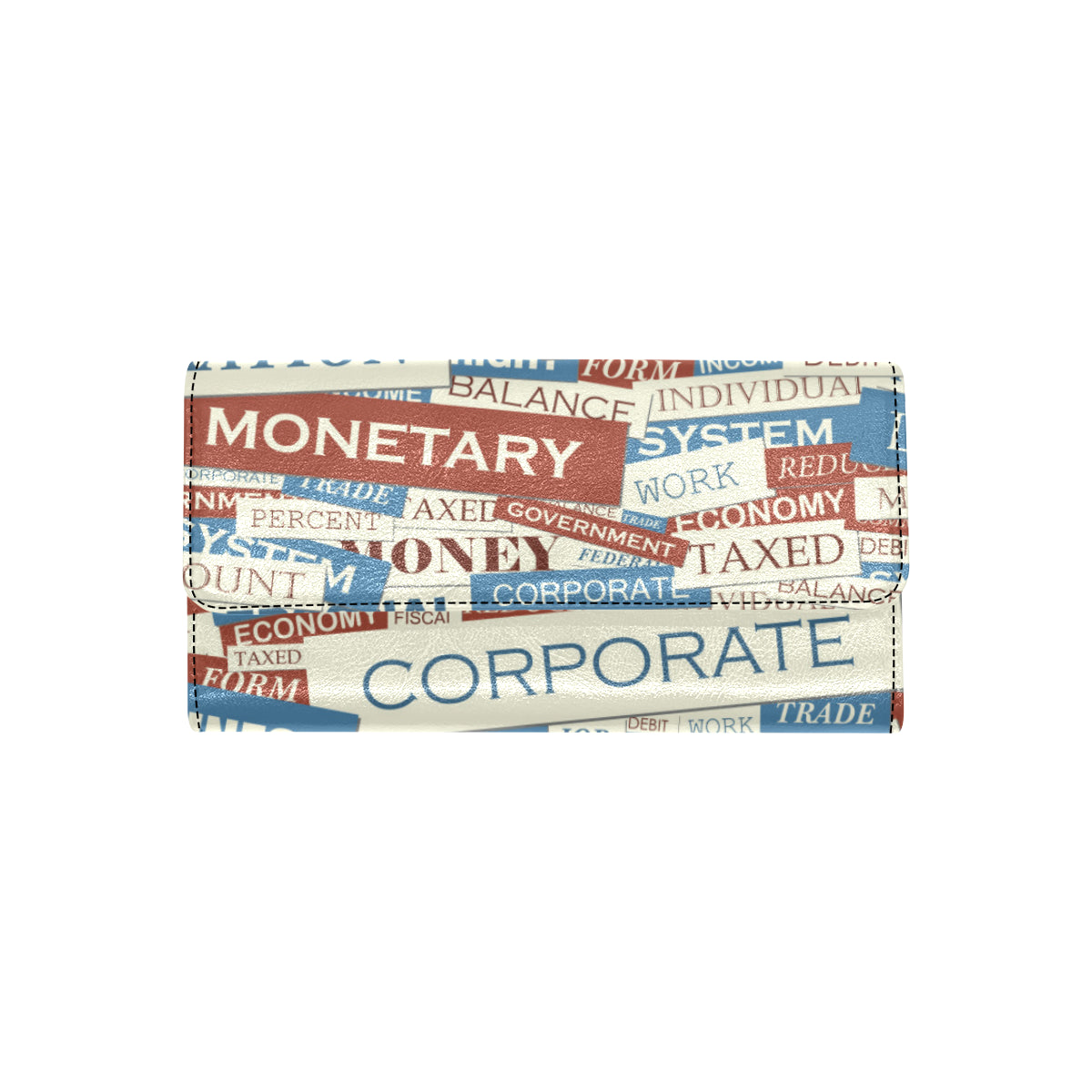 Accounting Financial Pattern Print Design 01 Women's Trifold Wallet